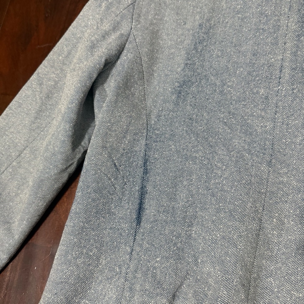Pendleton Blazer Suit Jacket Women’s Size 6 Blue And White Wool And Silk - Picture 7 of 8